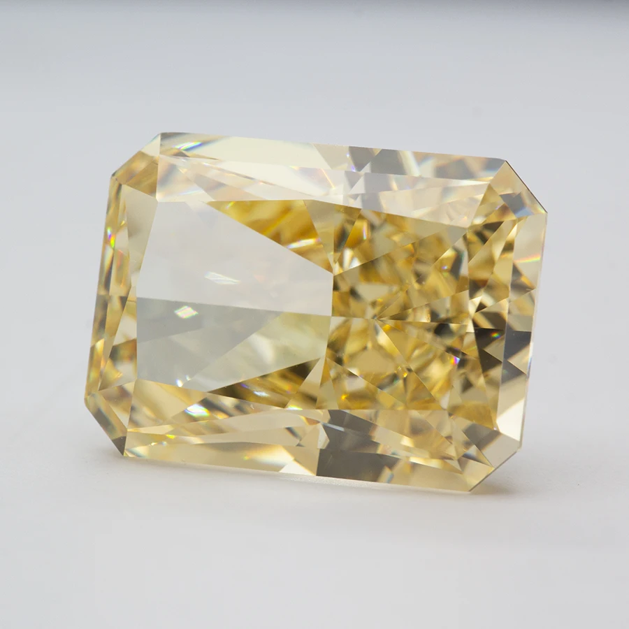 Yellow Color 4K Radiant Crushed Ice Cut Cubic Zirconia High Carbon Diamond CZ Stones Top Quality