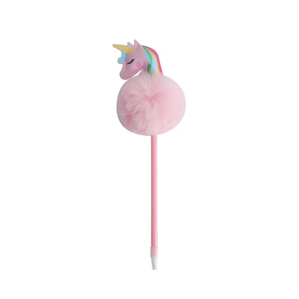 1 pz 4 colori per bambini unicorno peluche penna a sfera studente arcobaleno nota prendere penna fantastico cartone animato ragazza penne per la