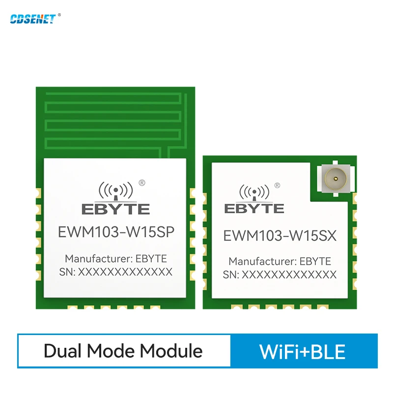 2.4G WIFI BLE5.1 Wireless Module CDSENET EWM103-W15S MQTT AT Command Low Power AP STA 3 Sockets Test Board PCB I P X Antenna