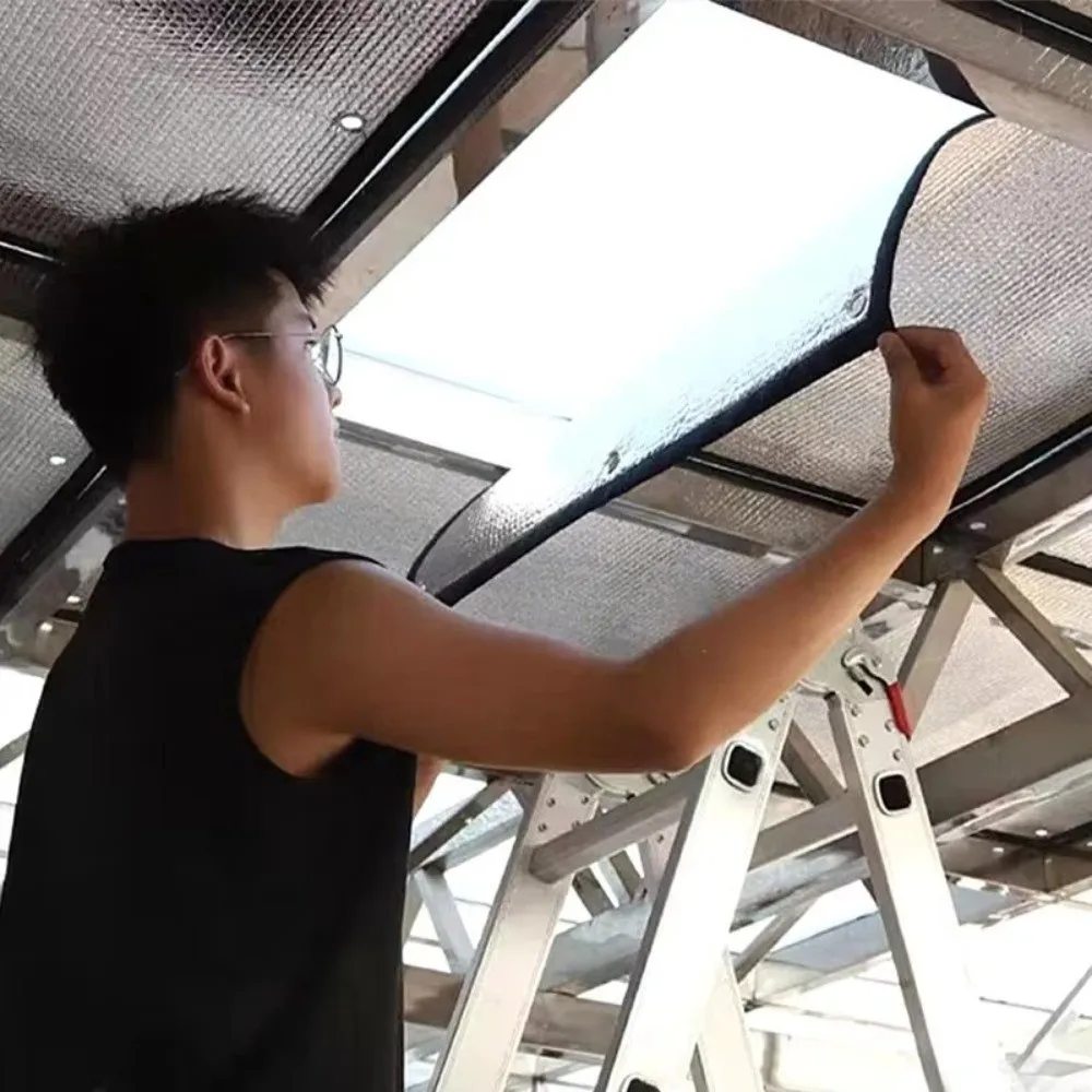 Aluminum Foil Window Insulation Film Double Side Anti-UV Sunshade Protector Pad Removable with Suction Cup