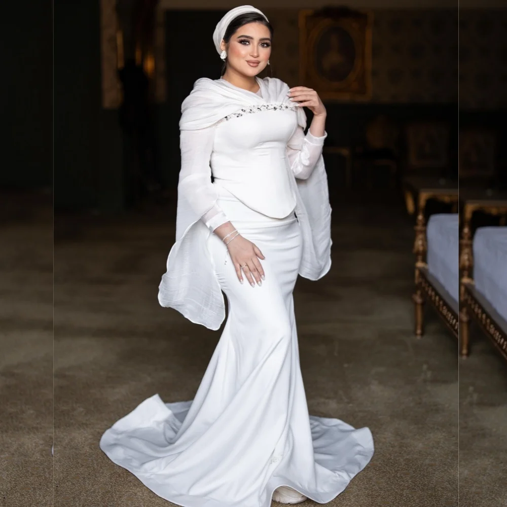 

Customized Matching Casual Jersey Sequined Pleat Trumpet Scoop Neck Long Dresses Bespoke Occasion Classic