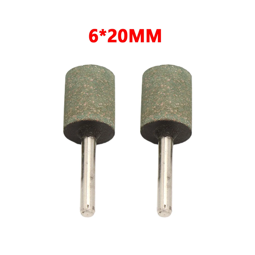 High Quality Polishing Burr Cylindrical 16mm-25mm 2PCS 6mm Shank Abrasive Accessories Attachment Green Point Bit
