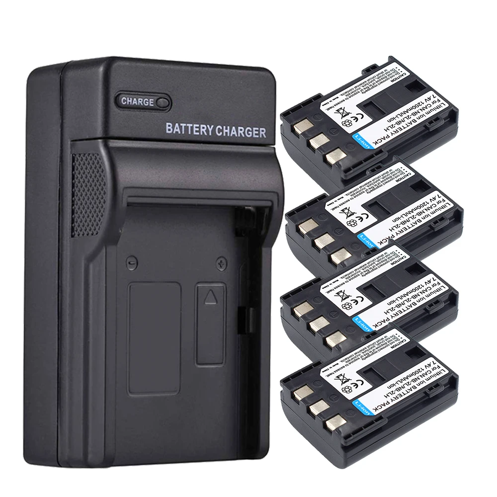 4 قطعة NB-2L NB2L NB-2LH NB 2LH NB2LH بطارية + الجدار شاحن لكانون Elura 40MC 50 60 65 70 80 85 90 العلامة التجارية الجديدة