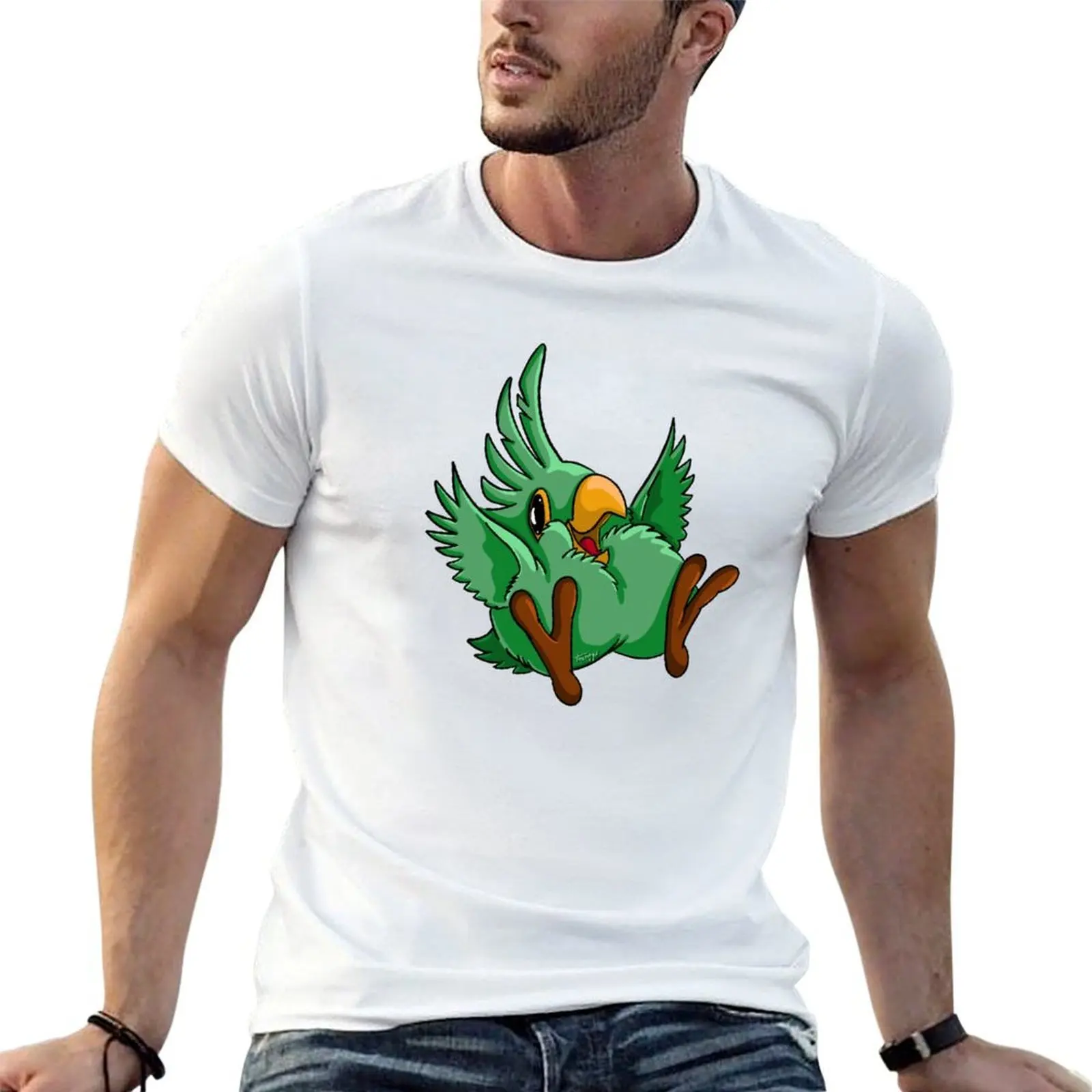 

green parrot T-Shirt t shirts for man graphic vintage man t shirts for men casual T-Shirt