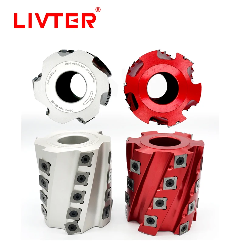 Imagem -02 - Melver Spiral Planing Cutter Head Cortador Helicoidal Flat-cut Plaina End Milling Tool para Woodworking Spindle