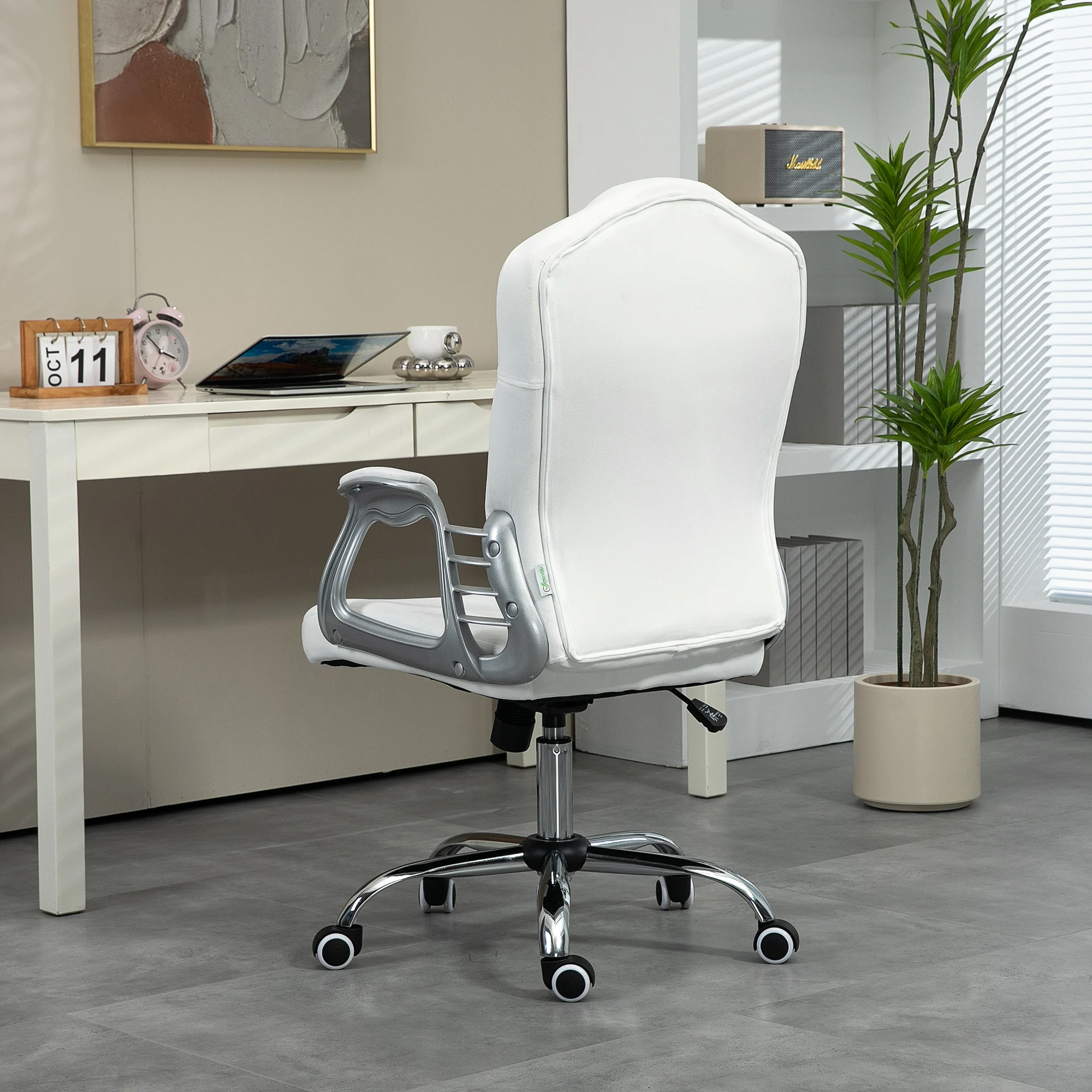 Vinsetto Home Office Chair with Adjustable Height Tilt Function White image 4