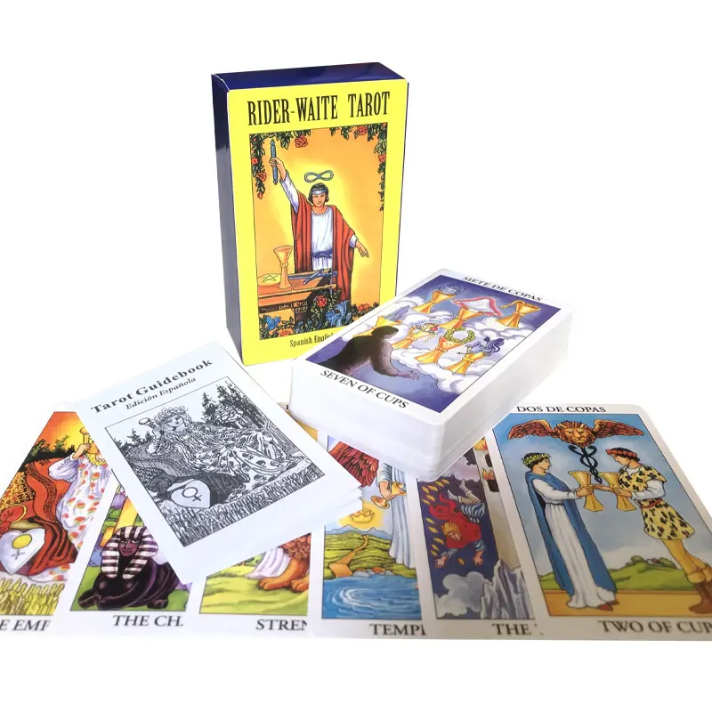 Spanish: Rider Tarot Oracle Card For Entertainment Fate Prophecy Divination Family Party Tarot 78 Card Deck Brochure Guide