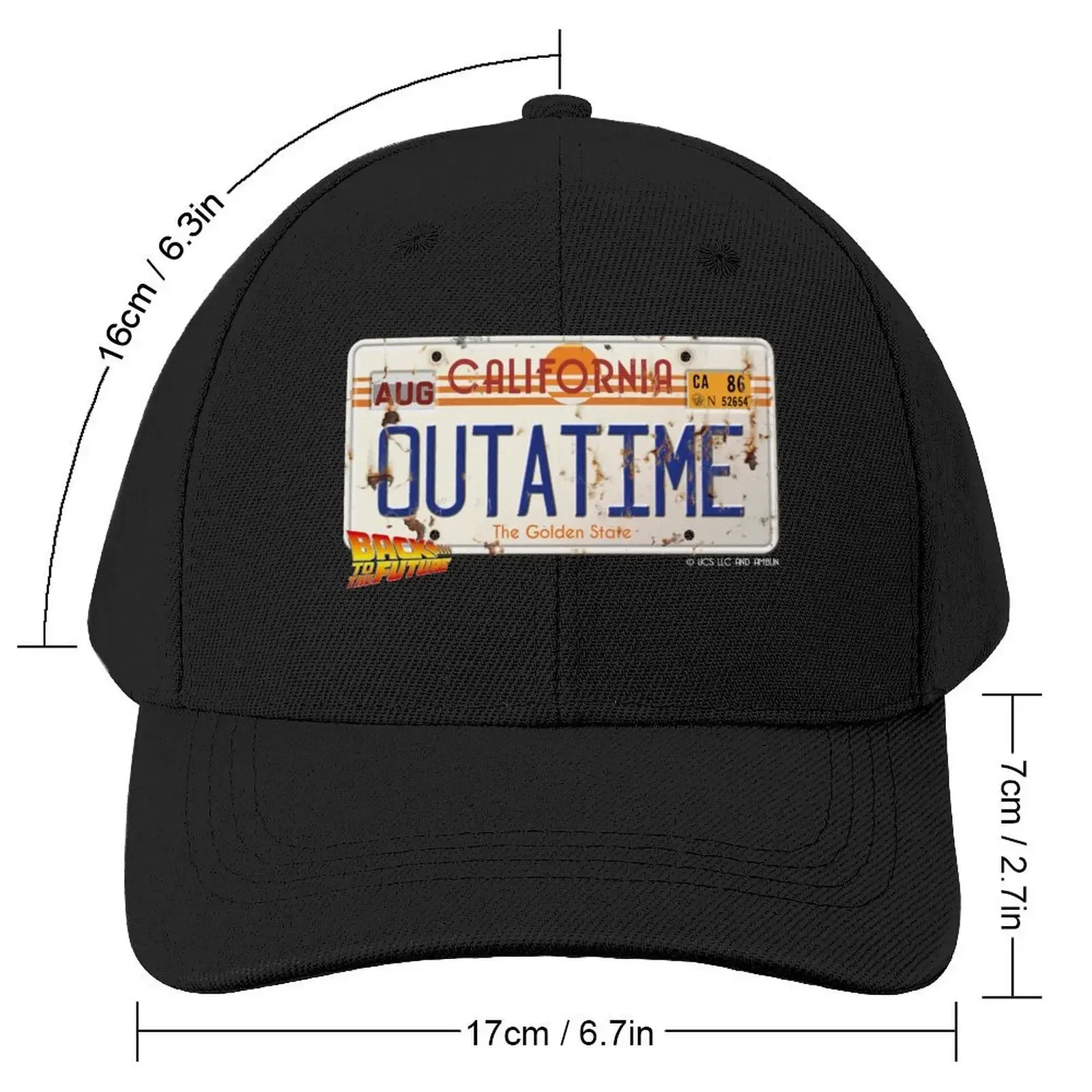 BACK TO THE FUTURE - LICENSE NUMBER PLATE - TIME MACHINE CAR Baseball Cap cute Beach Bag Big Size Hat Men Golf Wear Women's