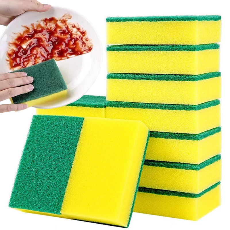 2/5/10pcs Soft Cleaning Sponge Kitchen Dish Washing Brush Pot Pan Cleaning Brushes Bowl Cleaner Tools Home Sponges Scouring Pads