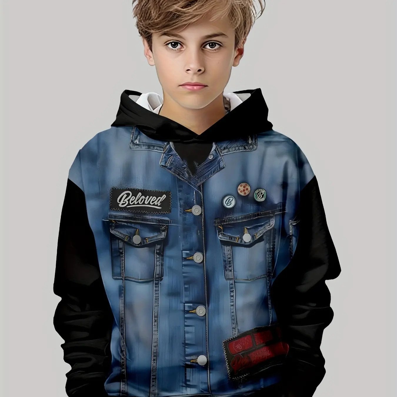 Kids Clothes Boys Hoodies Long Sleeve Trendy 3D Print Children Spring Fall Clothes Casual Creative Boys Clothing Pullover Tops