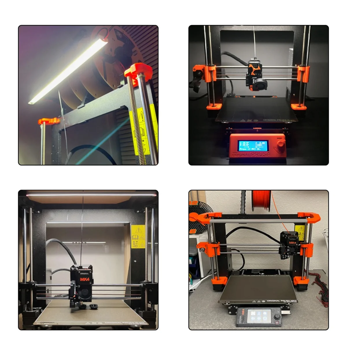 Barra de luz LED para Prusa MK4, Dual Strip, Kit Ultra Brilhante, Acessórios para Impressora 3D, 24V