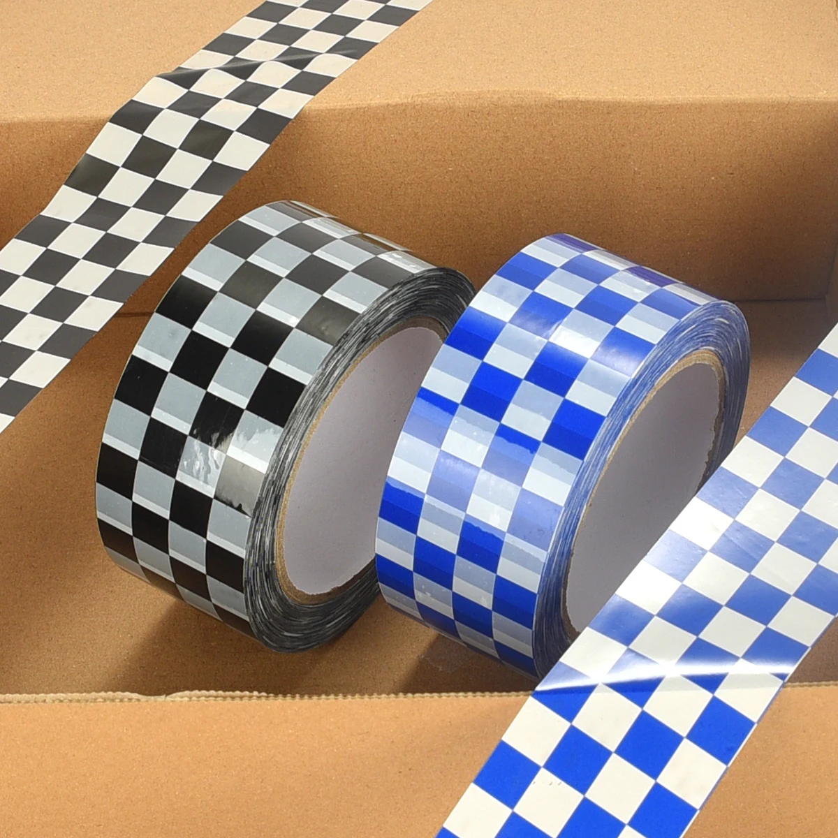 1/Roll 48mm*100m Black White Yellow Blue Colored Checkerboard Grid Bopp Adhesive Tape For DIY Sticker Goods Package Accessories