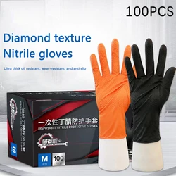 Guantes de nitrilo multiusos para mecánicos, guantes de trabajo de seguridad industriales, resistentes al agua, antideslizantes, de diamante