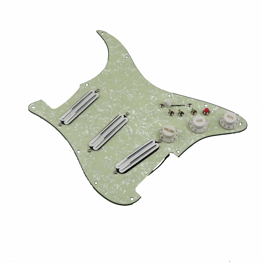 Green Pearl Pickguard White Pickup Dual - Humbucker Pickup Versatility Pre-wired Pickguard