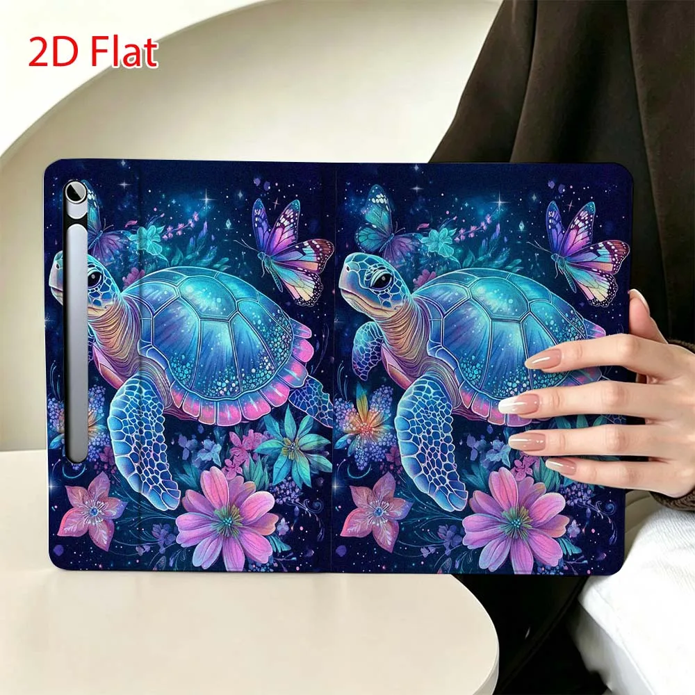 Turtle Art Pattern For Samsung Galaxy Tab S11 S10 S9 S8 S7 S6 A9 A8 A11 Lite FE Plus Pen Tray Tablet Case Soft