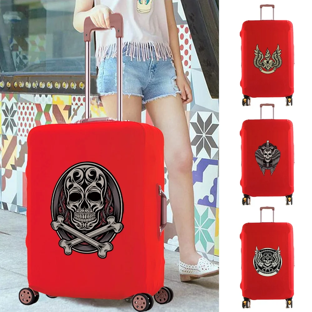 Luggage Case Fashion Scratch Resistant Travel Accessory Cover Apply To 18-28 Inch Suitcase Skull PrintTrolley Protective Covers