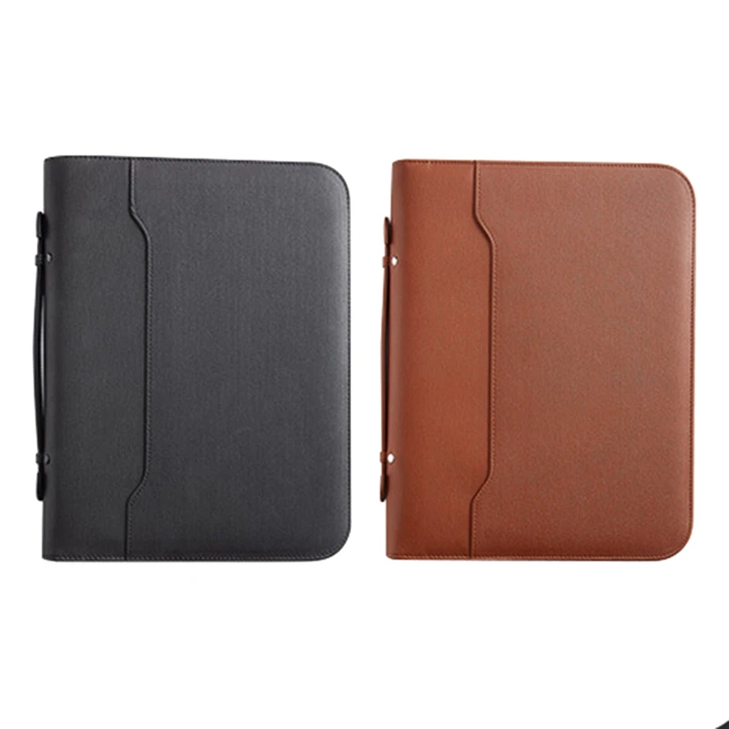 Zippered Portfolio Organizer, Leather Padfolio Binder, Professional Business Binder, Organizer For Ipad/Document