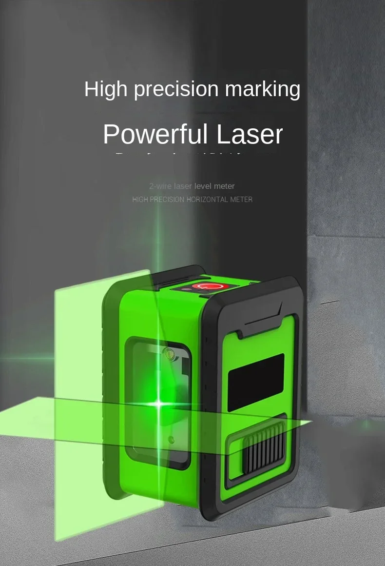 Outdoor Portable Mini Laser Level Tool 2 Lines 3D Self-Leveling 360 Horizontal and Vertical Cross Line 45m Green Laser Beam