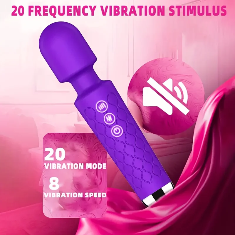 AV هزاز عصا مدلك شخصي البظر محفز لعبة الجنس للنساء 20 الاهتزاز 8 سرعة قابلة للشحن الهزاز الصغير ألعاب جنسية