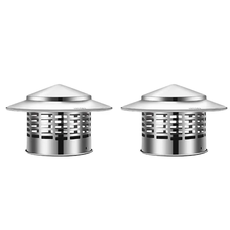 ABJN-2X Round Chimney Cap Stainless Steel Tapered Top Chimney Cap With Screen Outside Roof Fireplace Screen Cover B