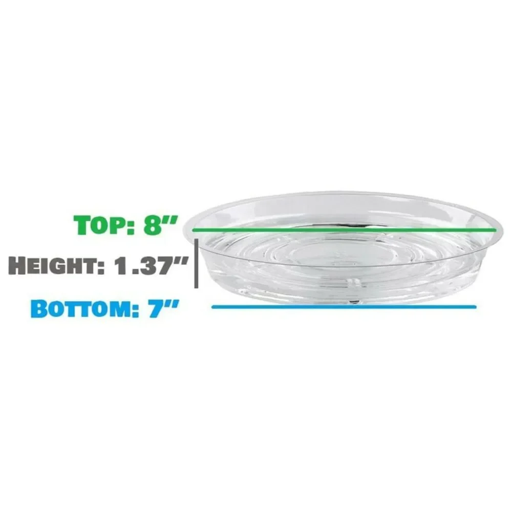 10 قطعة 6/8/10 بوصة حديقة النبات الصحن بالتنقيط صينية واضحة جولة اناء للزهور قاعدة البلاستيك واضح حاوية للوجبات الخفيفة سطح المكتب تخزين القمامة