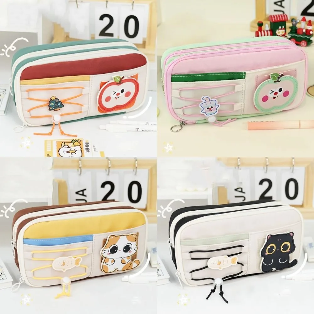 Astuccio per matite per ragazze carine a 9 strati Astucci scolastici Kawaii per animali estetici Astuccio portatile di grande capacità Scatola per organizer di cancelleria