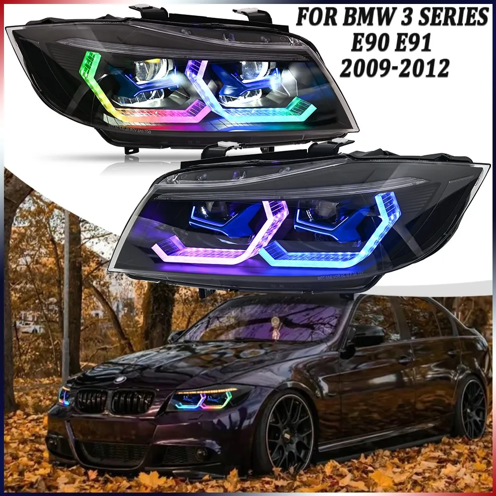 

1Set RGB LED Headlights For BMW 3 Series E90 E91 2009-2012 Front Head Lamps Assembly DRL Headlamp Accessories