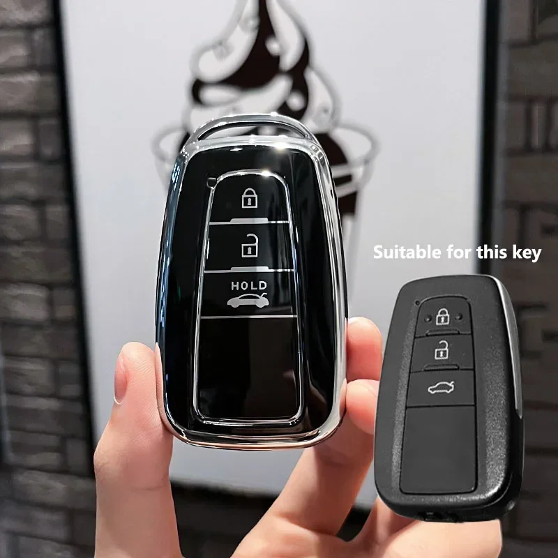 2024 Fashion Luxury Car Key Case Protector Soft TPU Key Shell Cover For Toyota Prius Camry Corolla C-HR CHR RAV4 Prado 2016-2022