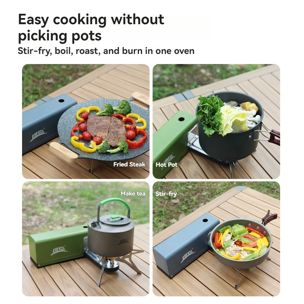 

Портативная ветрозащитная газовая плита BRS-97 с тремя конфорками для кемпинга и барбекю