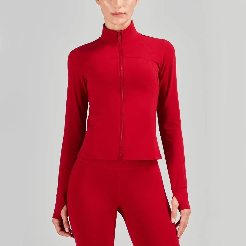 

Womens Lightweight Full Zip Running Track Tops for Women Jacket Workout Women's SportSwear With Thumb Holes Yoga Top Yoga Jacket