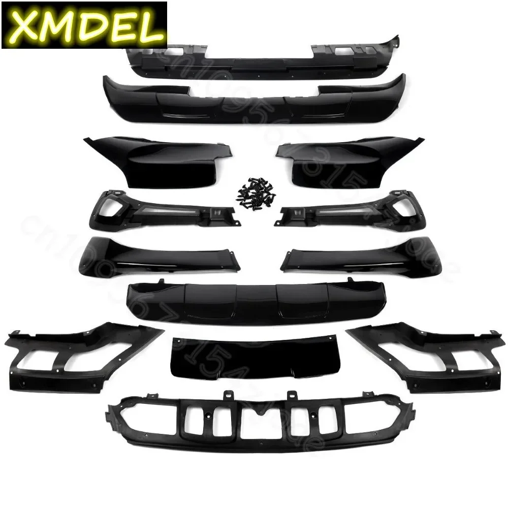 Für BMW X5 E70 M Sport 2007 2008 2009 2010 Unlackierte Hochglanz-Schwarze Karosserie-Kits Frontlippe Heckdiffusor Auto-Styling