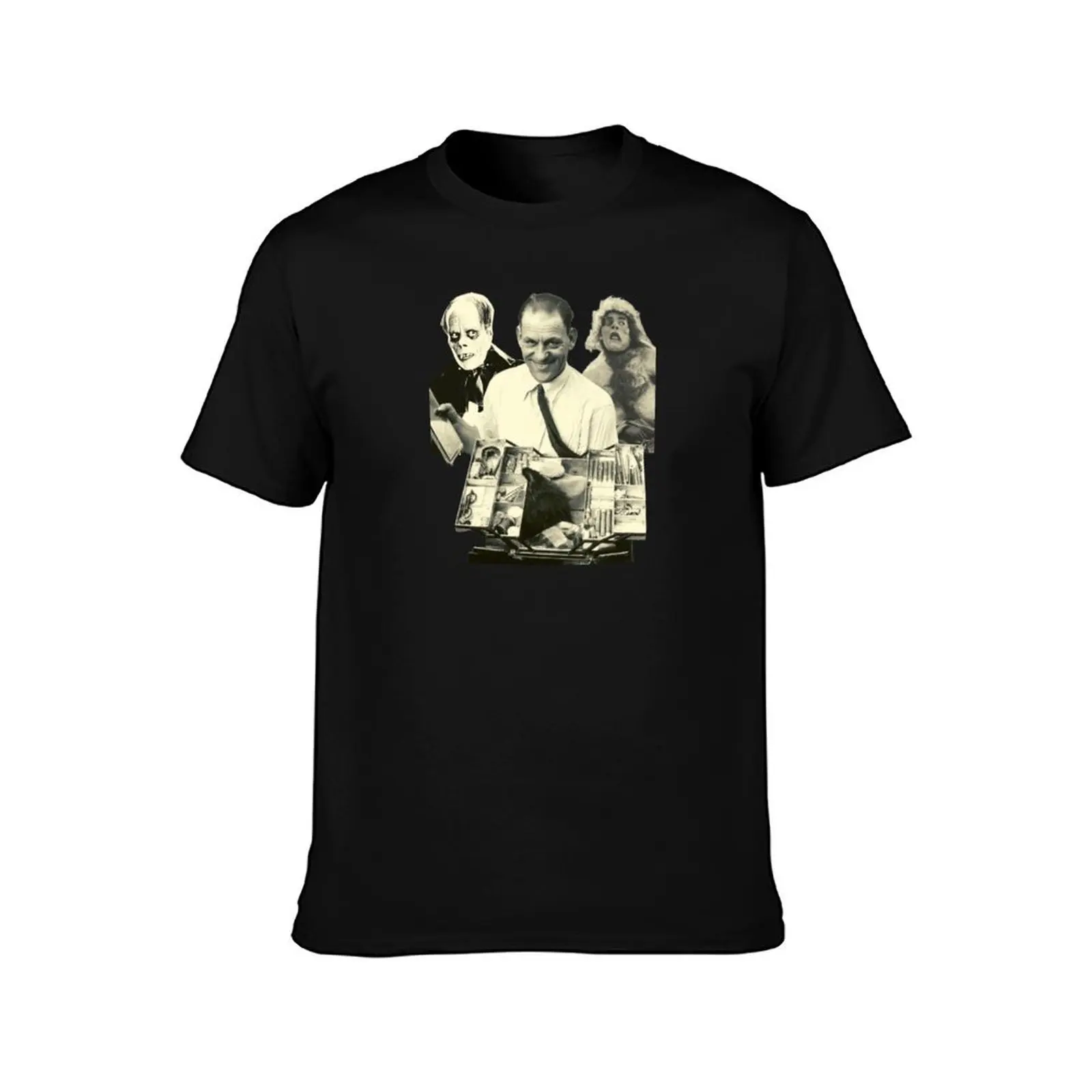 Horror Icon Lon Chaney with his Film Make Up Kit T-Shirt Athletic Fit Sports Short Sleeve Top