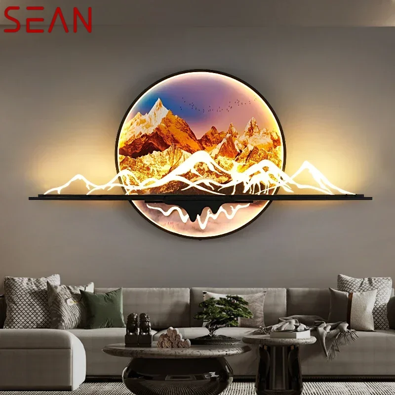 SEAN Modern Picture Wall Light LED 1 Meter Diameter Landscape Mural Lamp For Home Living Room Study Bedroom Decor Painting