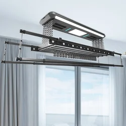 Laundry Clothing Drying Hanging Hanger Rack Clothes Dryer Aluminum Cloth Dryer Indoor Automatic Ceiling 5-poles