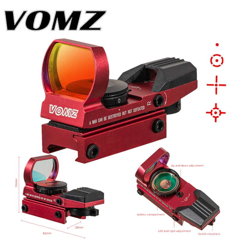 VOMZ 20mm Rail Riflescope Hunting Airsoft Optics Scope Holographic Red Dot Sight Reflex 4 Reticle Tactical Gun Accessories