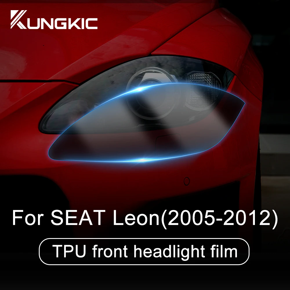 

2PCS for Seat Leon 2005 2006 2007 2008 2009 2010 2011 2012 Car Headlight Protective Film Front Light TPU Sticker Transparent