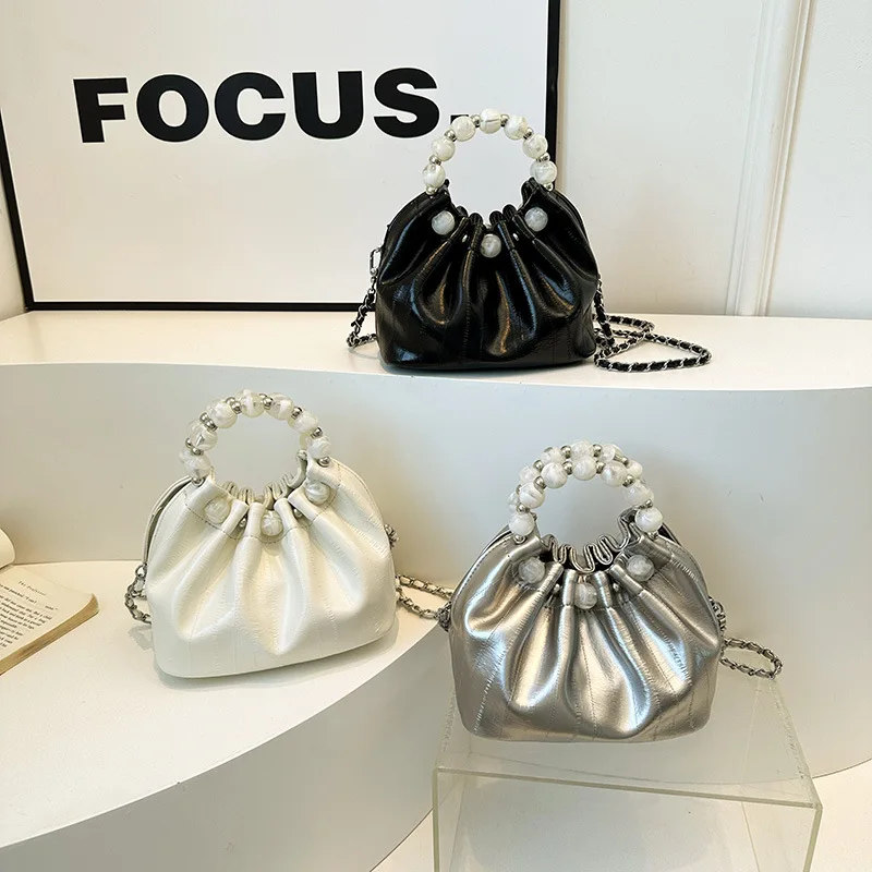 

Шикарная сумка через плечо с эффектом морщин, новинка 2023 года для женщин, высококачественная плиссированная сумка через плечо, элегантная сумка для всех случаев