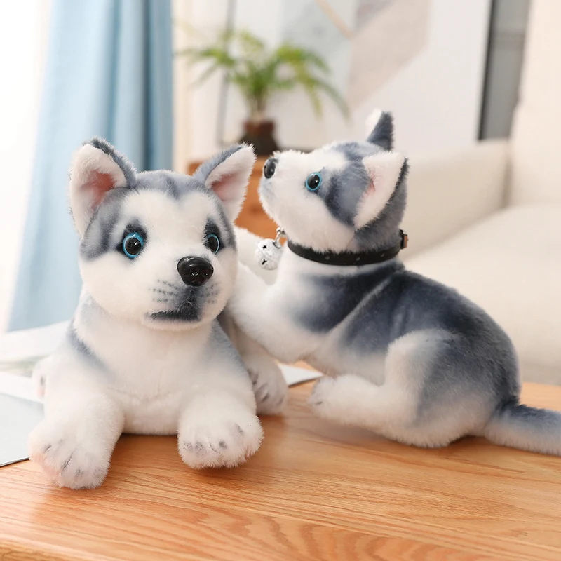 2 Sizes Cute Husky Dog Plush Toy Simulation Stuffed Soft Animal Pet Dog Pillow Christmas Gift For Kids Kawaii Valentine Present