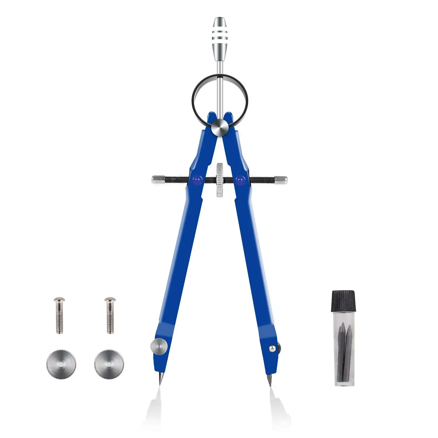 Geometry Set with Lock, Math and Precision Compass, Metal(blue)