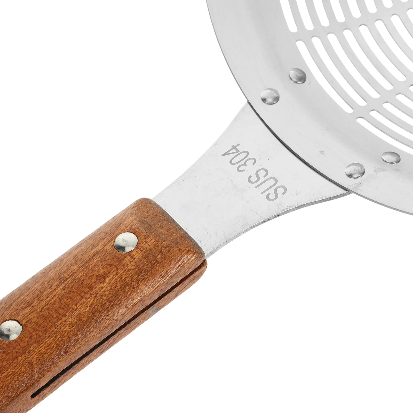 

Skimmer Ladle Stainless Steel Wood Handle Ergonomic Slotted Spoon Kitchen Colander Pasta Strainer Oil Strainer Food Drainer