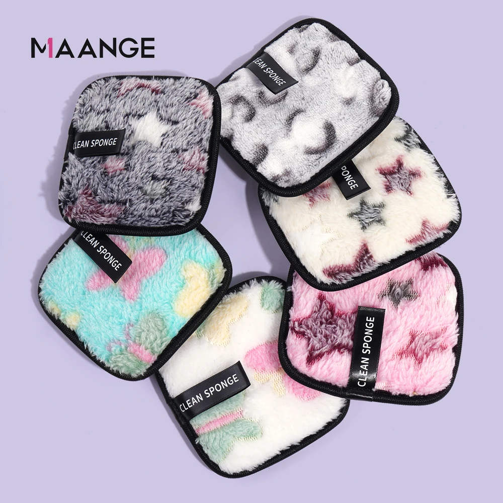 6PCS Reusable Makeup Remover Cotton Pads Clean Sponge for Facial Cleansing Puff Washable Cloth Makeup Wipes Liquid Cream Tools