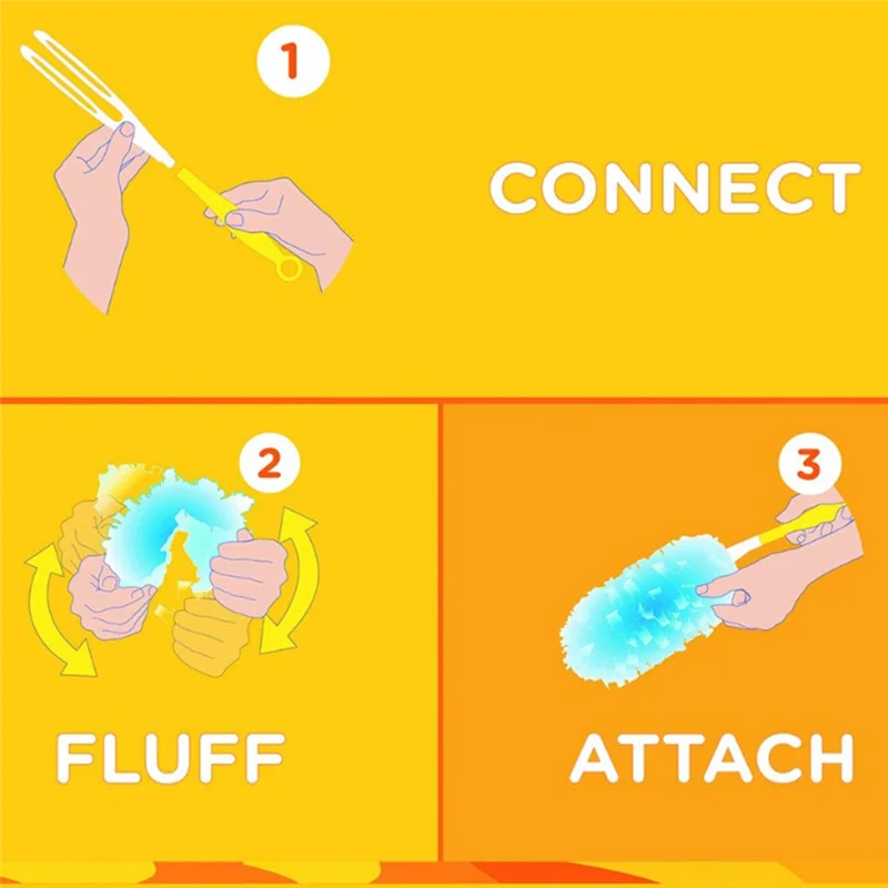 AB66-Household Cleaning Feathers Duster Kit With 40 Count 360 Heavy Duty Duster Refills
