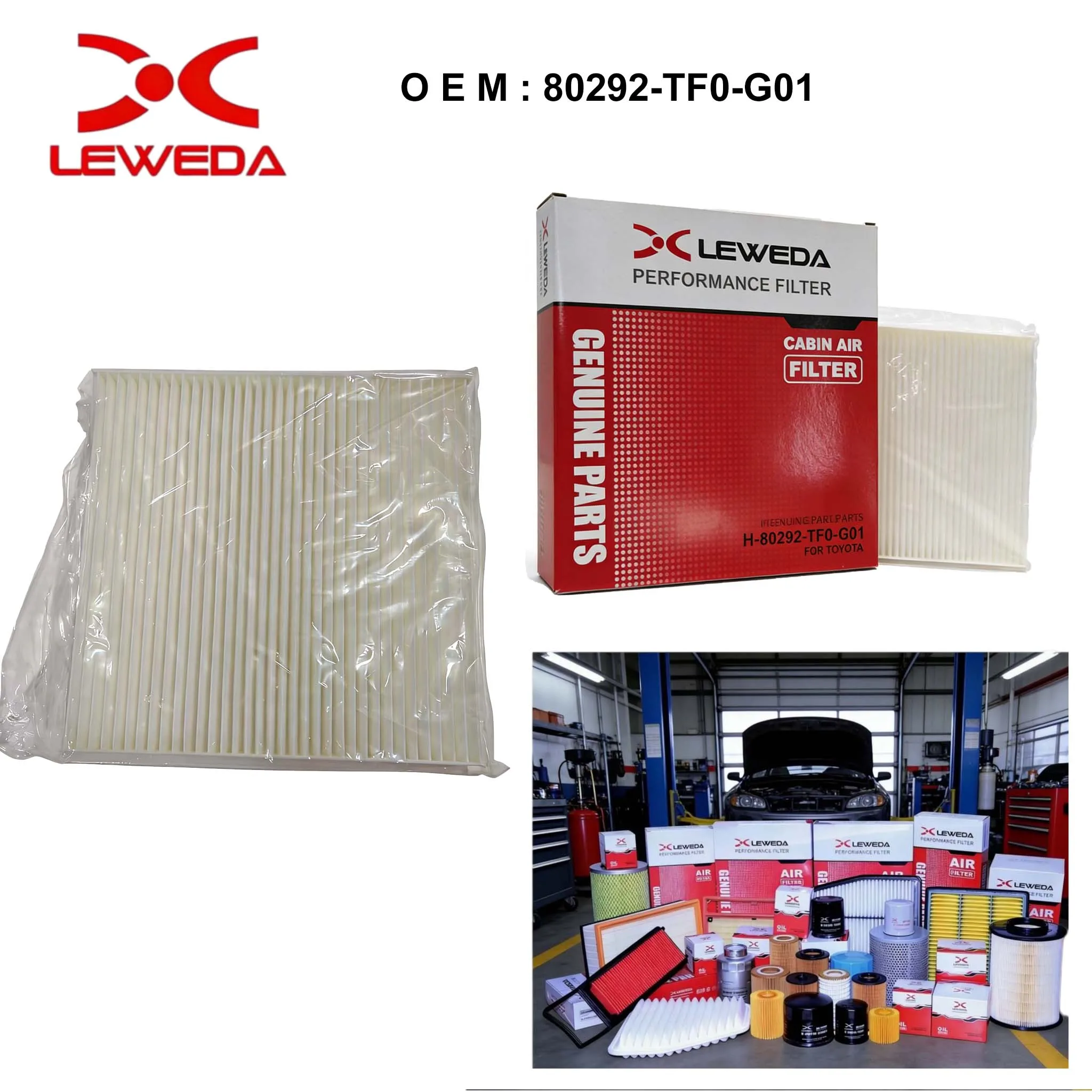 LEWEDA Premium Cabin Air Filter 80292-TF0-G01 For Honda Accord CR-V Civic Fit Jazz Activated Carbon Replace 80292-SBG-W01/2