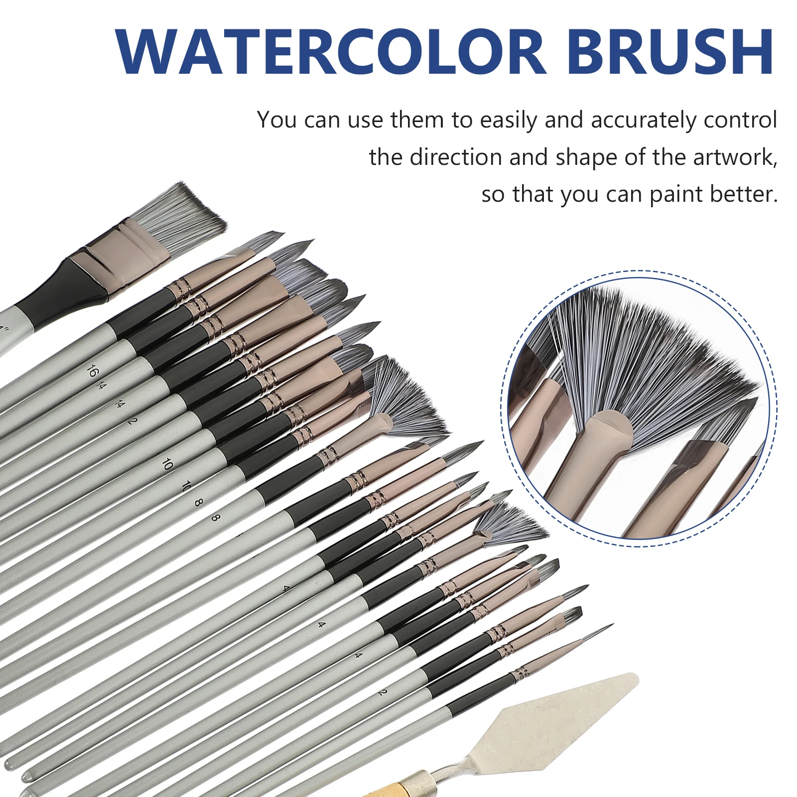 

Brush Set Artist Paint Kit Miniature Brushes for Oil Painting Nylon Water Color Watercolor
