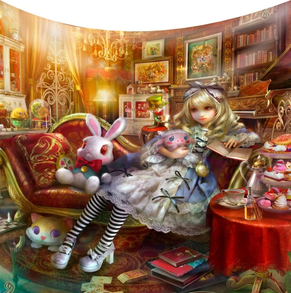 أليس في بلاد العجائب - مجموعة أليس - رمي ونسيج - فن خيال ساحر لرفع تصميم منزلي مريح