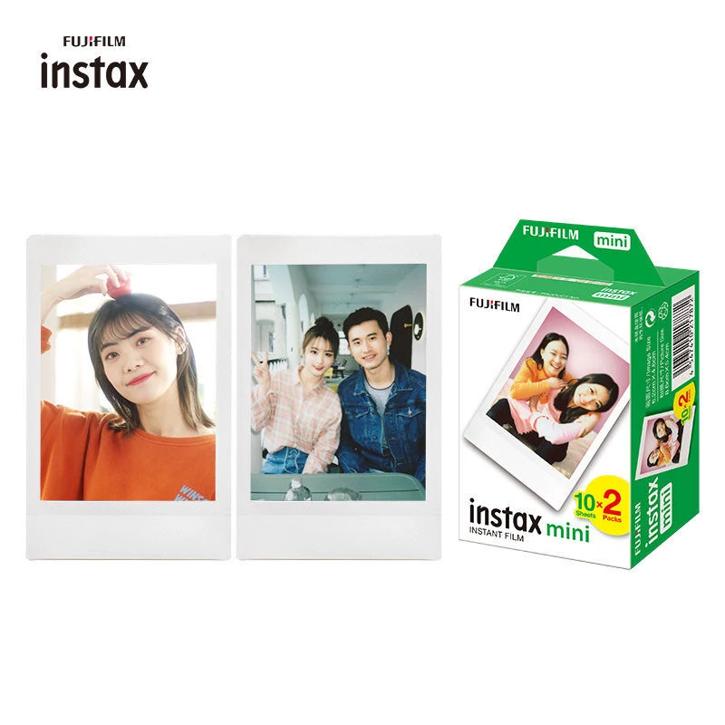 Fujifilm-Mini Câmera Instax 12, Rosa, Azul, Menta, Branco, Cor Roxa, 20 Folhas, Filme, Álbum, Saco Estojo, 10 em 1 Kits