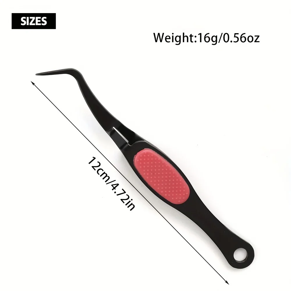 1pc Black Reverse Clip Tweezers Curved Fine Tip Precision Tool for DIY Beading Jewelry Making & Craft Supplies Hand Tool
