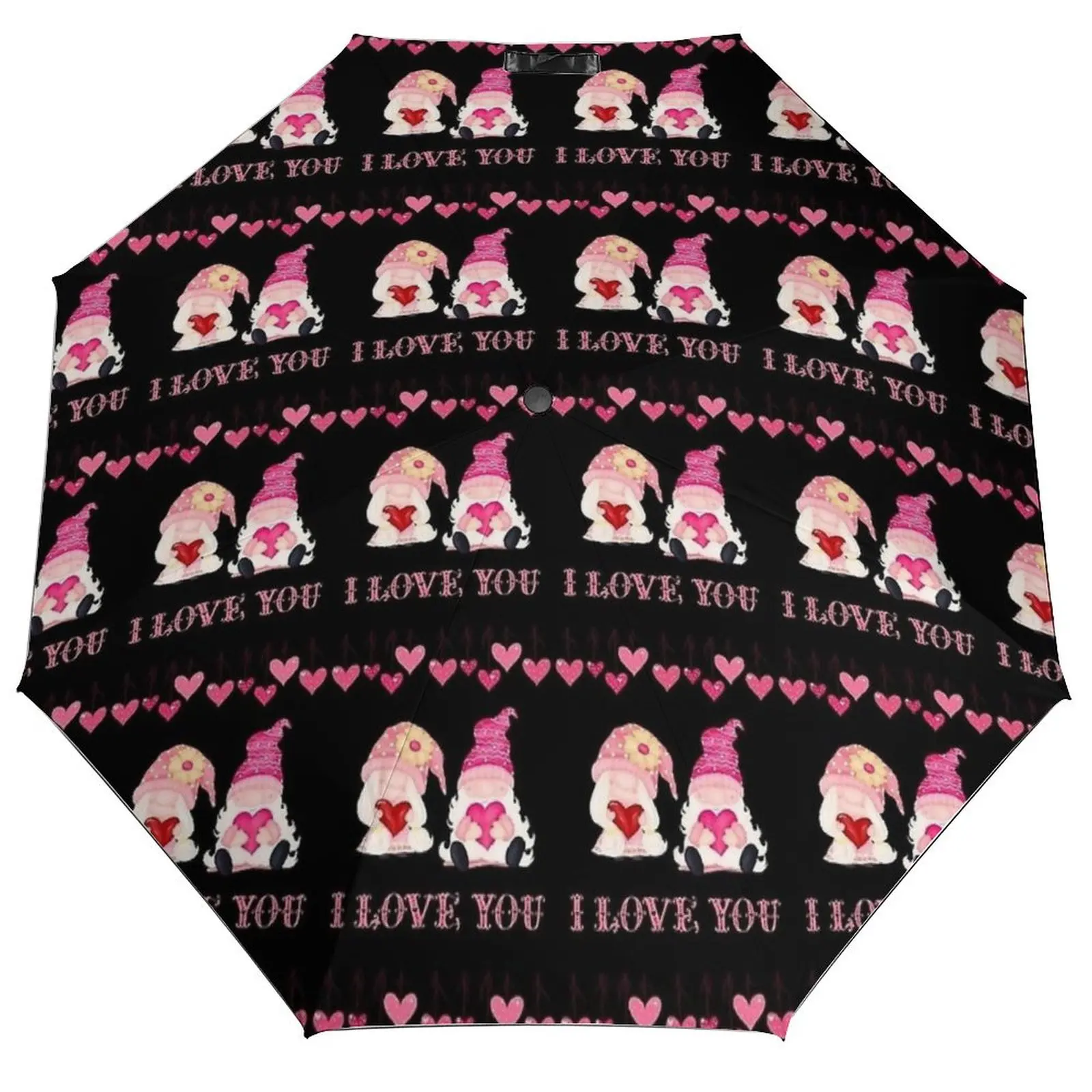 Christmas I Love You And Gnomes Umbrella  Auto UV Protection Umbrella Aesthetic Print Terrace Reinforced Umbrella