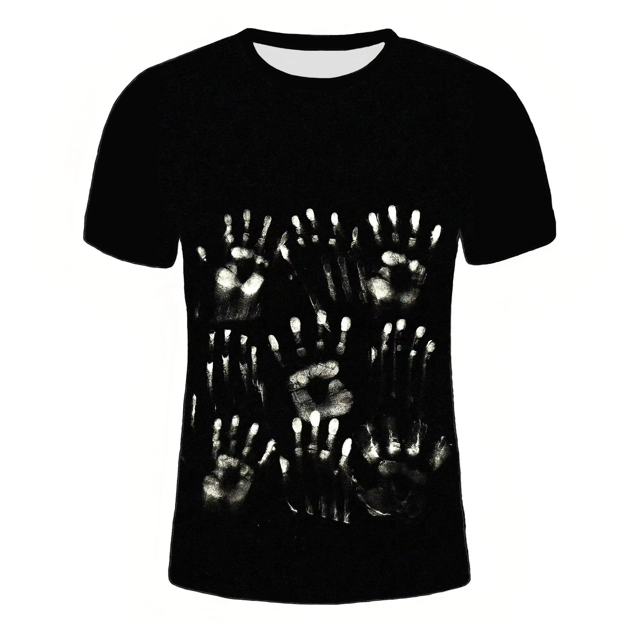 

New 2024 Men's outdoor casual breathable short sleeve 3D digital print palm print pattern top men's sports new design T-shirt