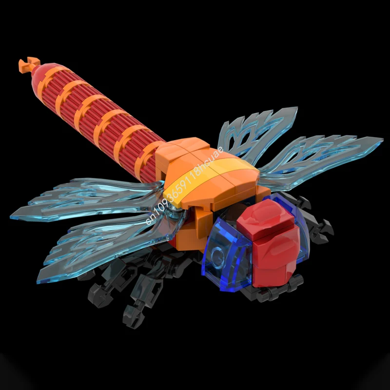 

76pcs MOC Red Dragonfly Building Blocks Christmas Gift Unique DIY Idea for Adult Hobbyists Parent-child interaction